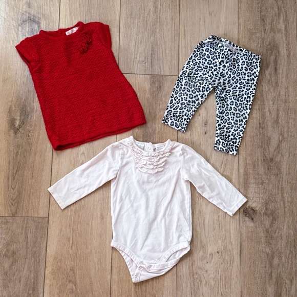 BABY GIRL PRETTY FALL WINTER HOLIDAY CHRISTMAS CLOTHING BUNDLE SIZE 6-12MONTHS - Picture 6 of 12